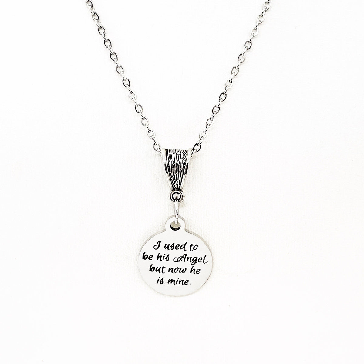 Memorial Gift, I Used To Be His Angel But Now He Is Mine Necklace, Memorial Necklace, Remembering Him, Dad Memorial, Grandfather Memorial