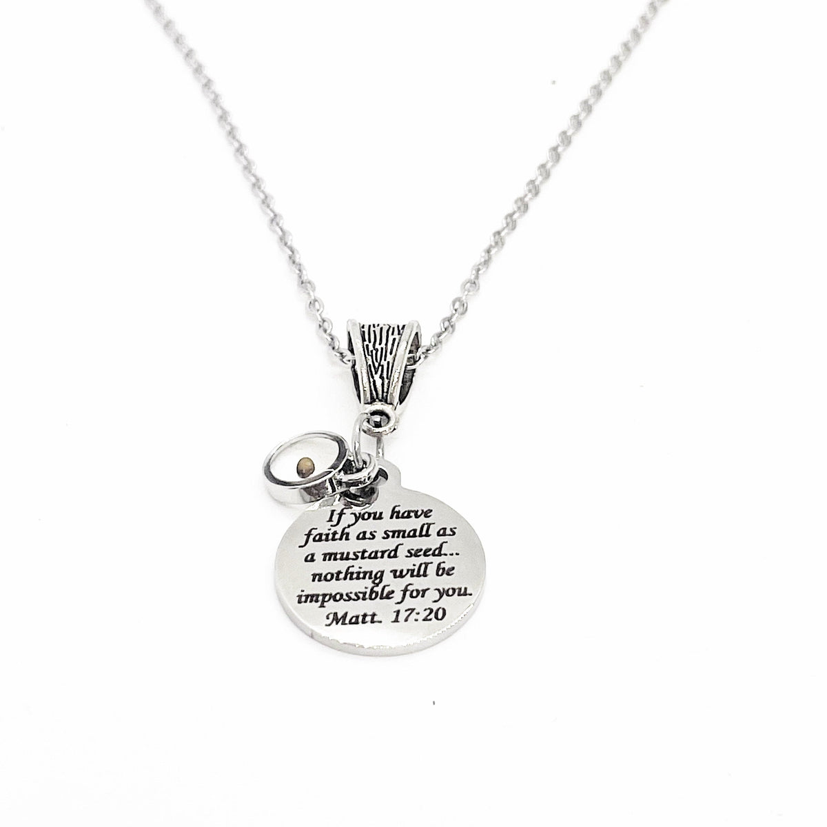 If You Have Faith Necklace, Mustard Seed Gift, Matthew 17 20 Bible Verse Necklace, Christian Jewelry, Scripture Gifts, Scripture Necklace