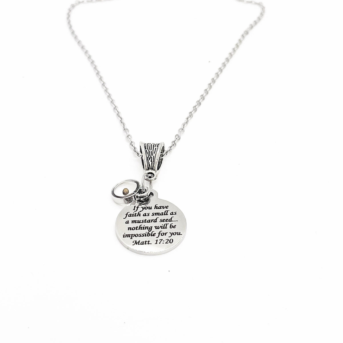If You Have Faith Necklace, Mustard Seed Gift, Matthew 17 20 Bible Verse Necklace, Christian Jewelry, Scripture Gifts, Scripture Necklace