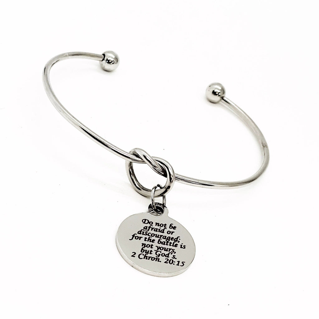 Scripture Gift, Do Not Be Afraid Or Discouraged Charm Bracelet, The Battle Is Gods, Faith Gifts, Faith Jewelry, Difficult Times Gift For Her