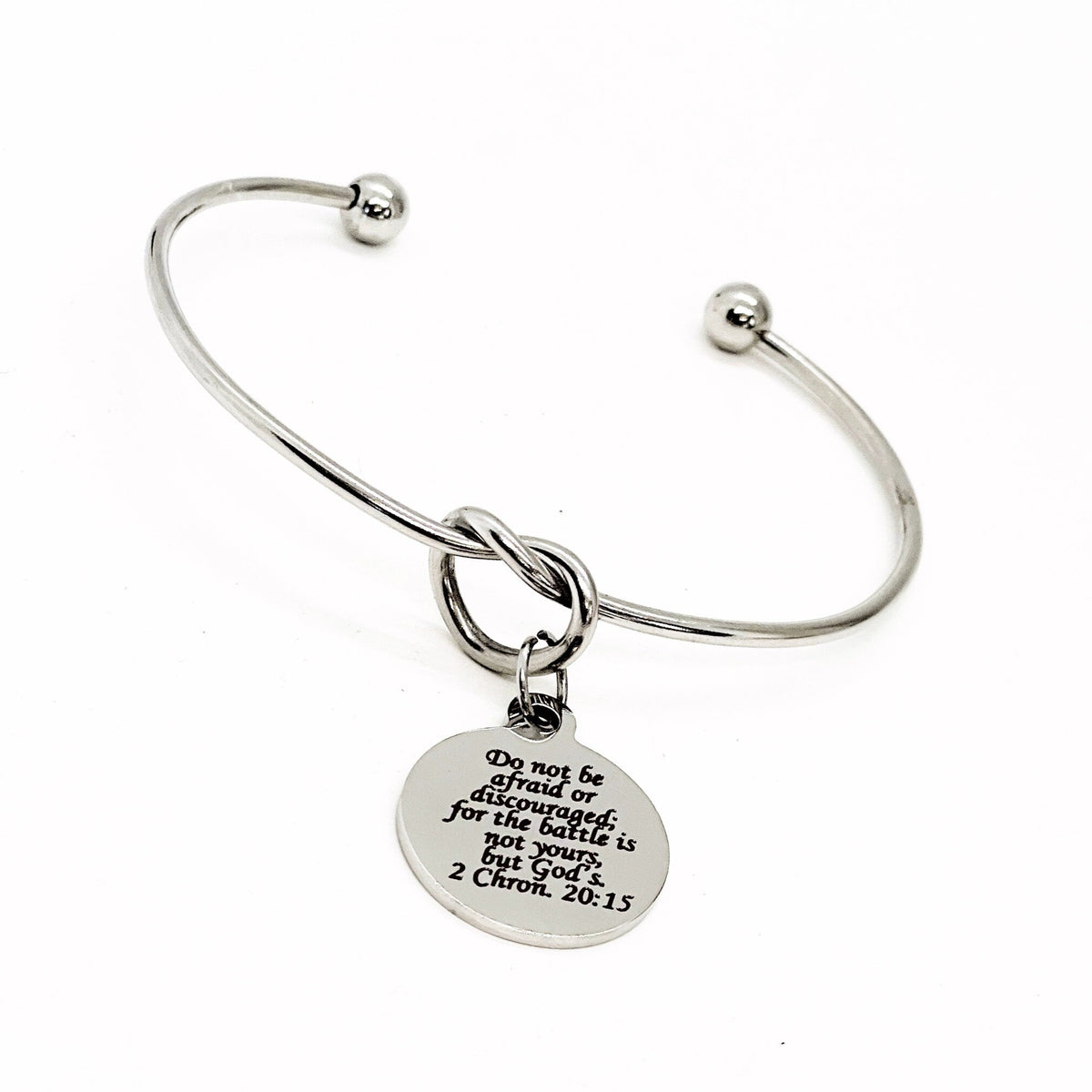 Scripture Gift, Do Not Be Afraid Or Discouraged Charm Bracelet, The Battle Is Gods, Faith Gifts, Faith Jewelry, Difficult Times Gift For Her