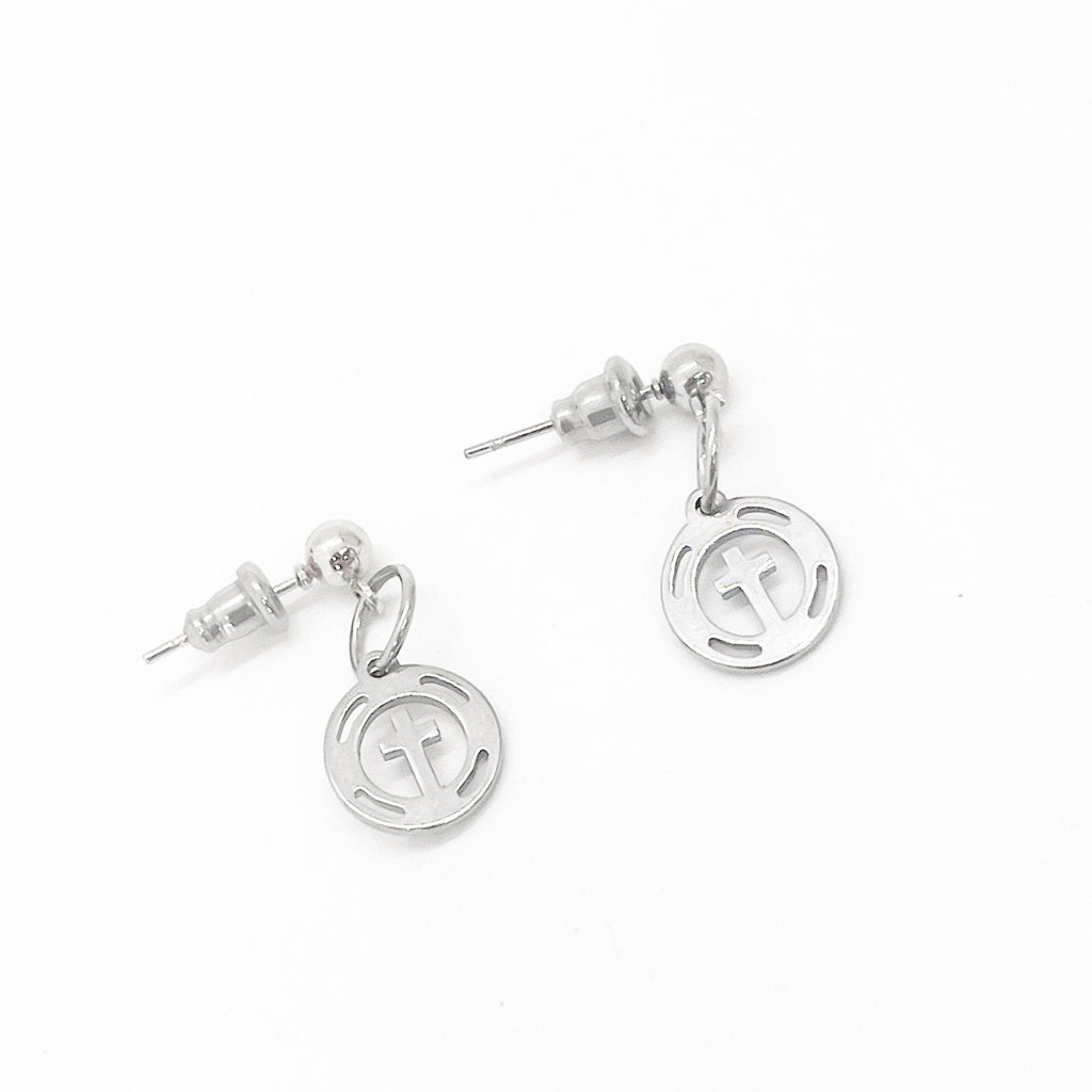Cross Earrings, Petite Stainless Steel Cross Earrings, First Cross Earrings, Baptism Gift, Daughter Gift, Small Cross Earrings, Wife Gift