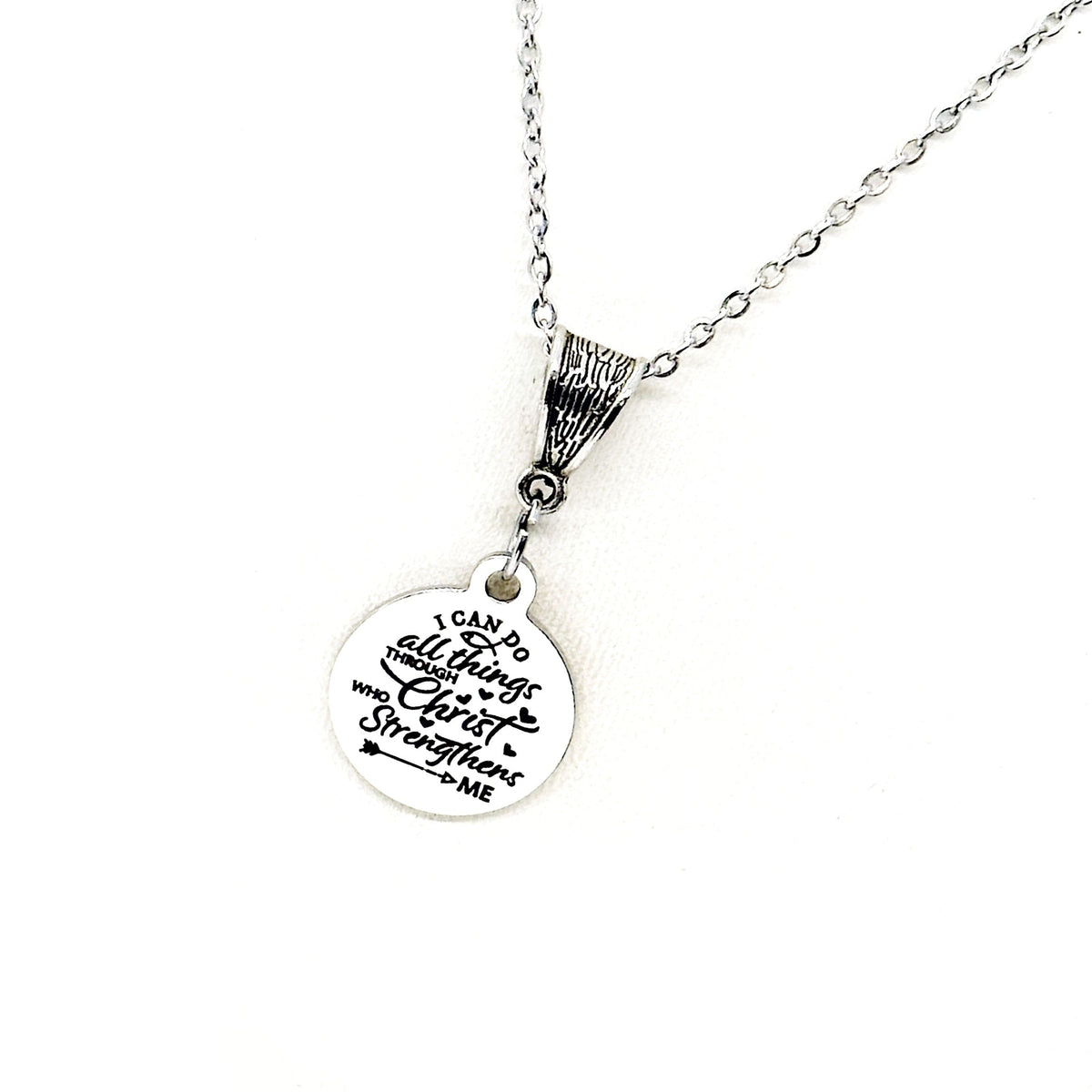 Faith Gift, I Can Do All Things Through Christ Who Strengthens Me Necklace, Philippians 4 13, Daughter Gift, Scripture Jewelry, Bible Verse