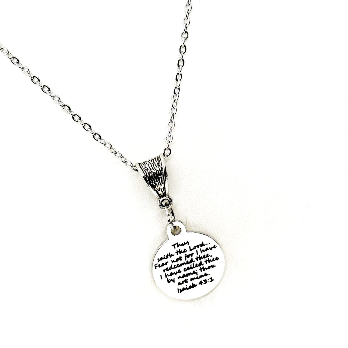 Faith Gift, I Have Called Thee By Name, Thou Art Mine, Isaiah 43 1 Necklace, Scripture Jewelry, Fear Not, I Have Redeemed Thee, Bible Verse