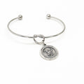 Saint Peregrine Charm Cuff Bracelet, Patron Saint Of Cancer, Cancer Prayers, Cancer Sympathy, Faith Gift, Cancer Survivor, Fighting Cancer