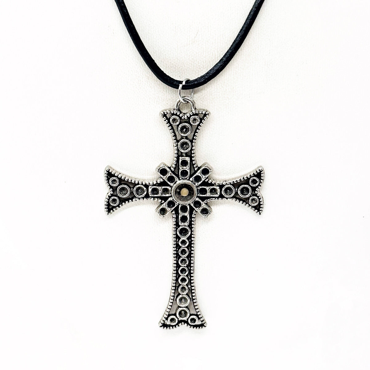 Mustard Seed Cross Black Leather Cord Necklace, Matthew 17 20, Faith Jewelry, Mustard Seed Necklace, Mustard Seed Jewelry