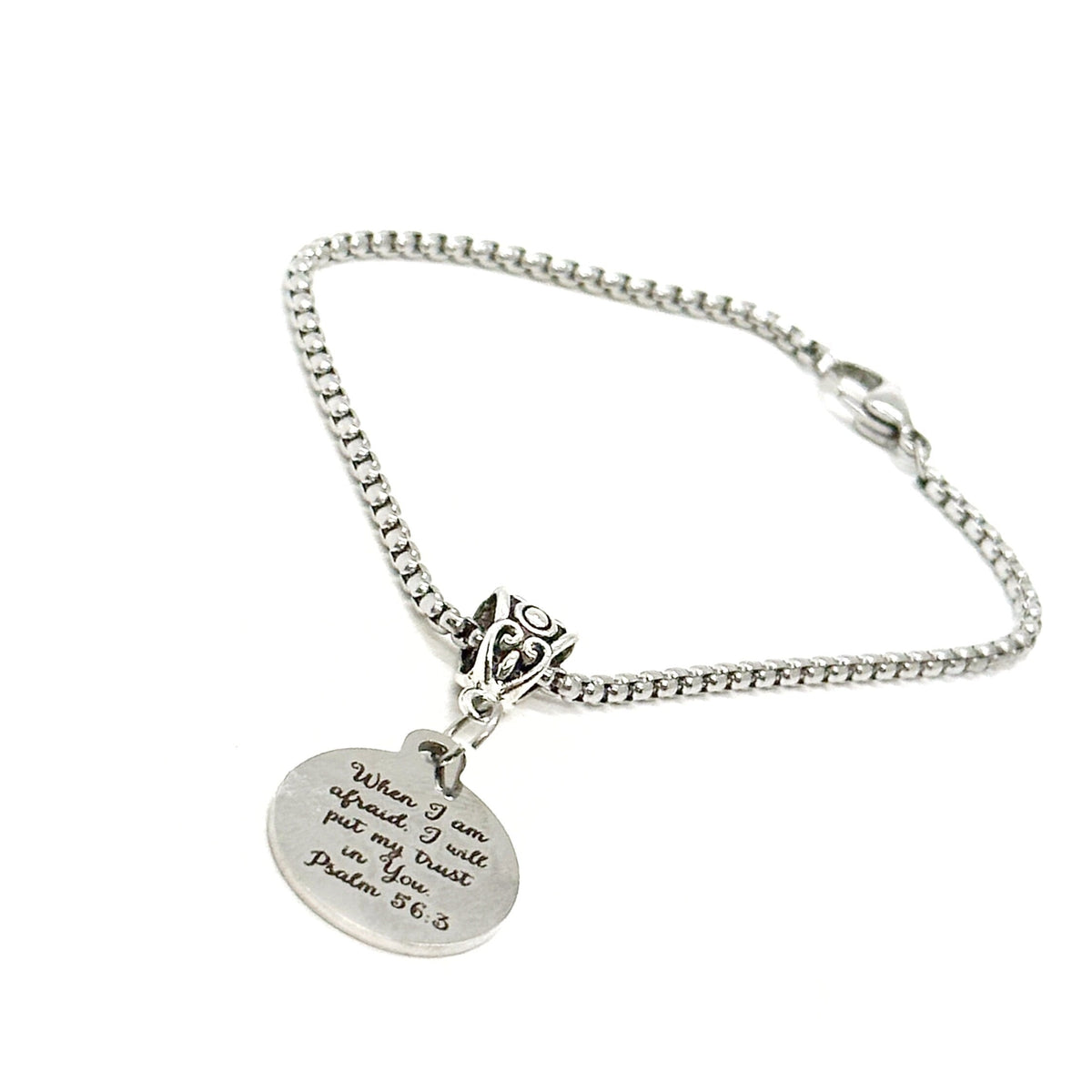 “When I Am Afraid, I Will Put My Trust in You” Charm Bracelet — Psalm 56:3
