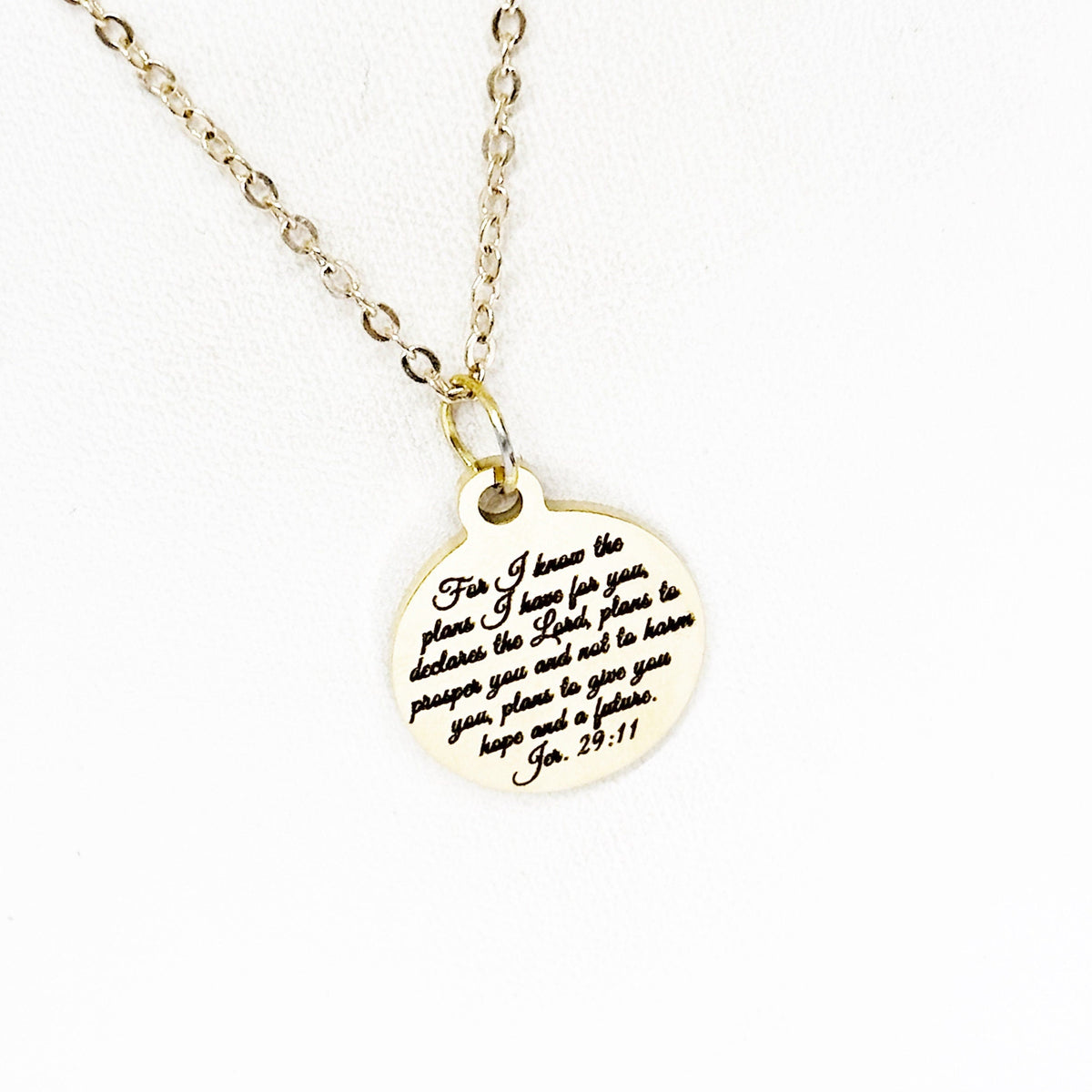 For I Know The Plans I Have For You Goldtone Necklace, Jeremiah 29 11 Scripture Jewelry, Christian Gift, Bible Verse Jewelry, Gift For Her
