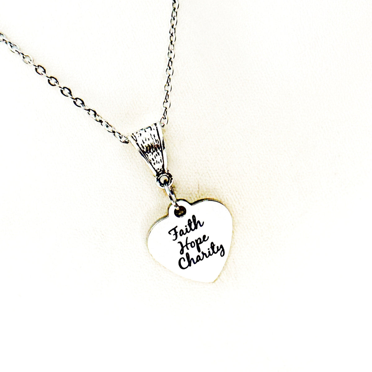 Faith Hope Charity Pendant Necklace, First Corinthians 13 Jewelry, Faith Jewelry, Gift For Her, Daughter Gift, Wife Gift, Christian Woman