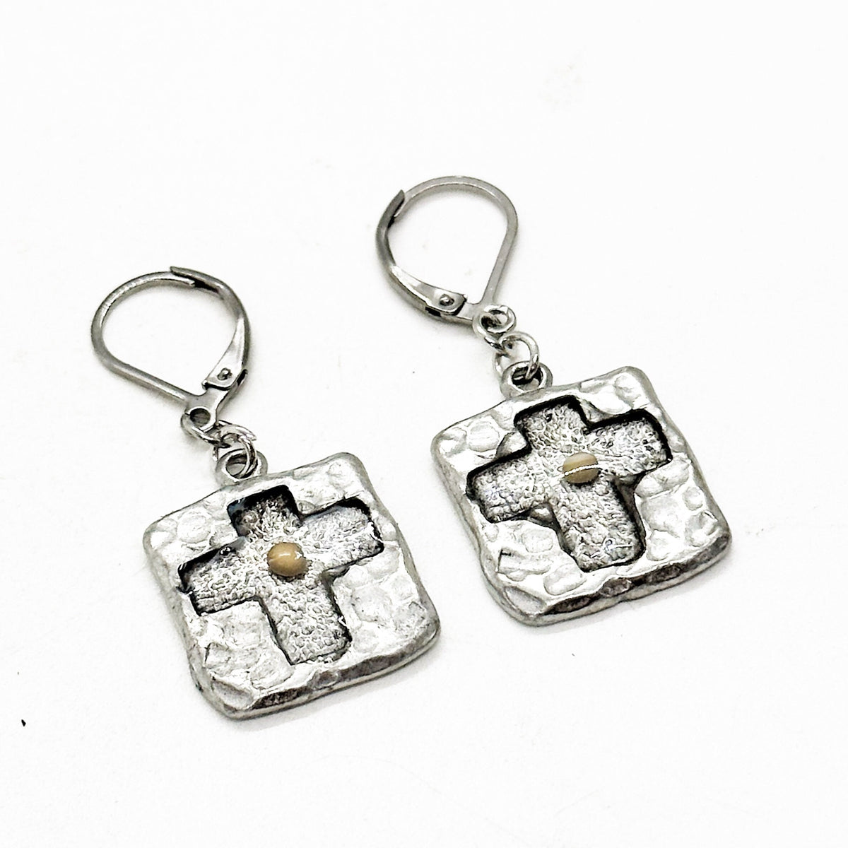 Mustard Seed Cross Lever Back Earrings, Mustard Seed Faith Jewelry, Matthew 17:20 Bible Verse Jewelry, Scripture Jewelry