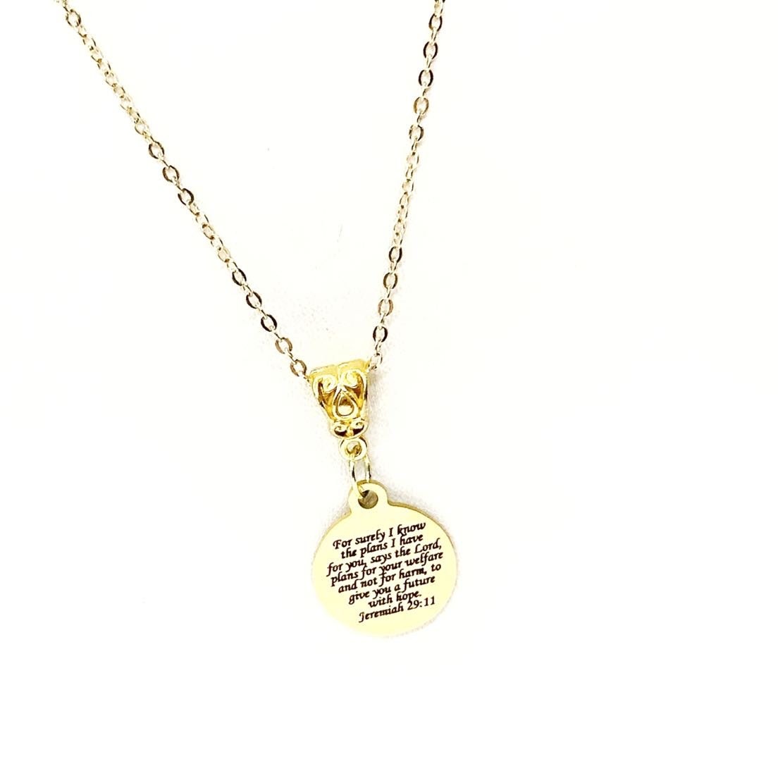 "For I Know the Plans I Have for You" Pendant Necklace — Jeremiah 29:11