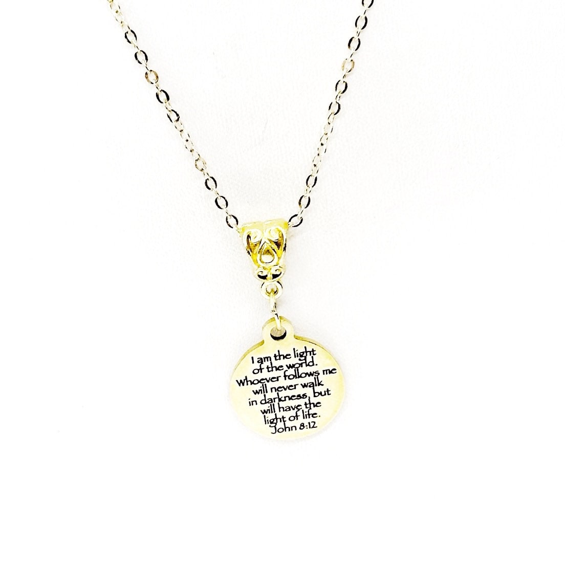 "I Am the Light of the World" Pendant Necklace — John 8:12