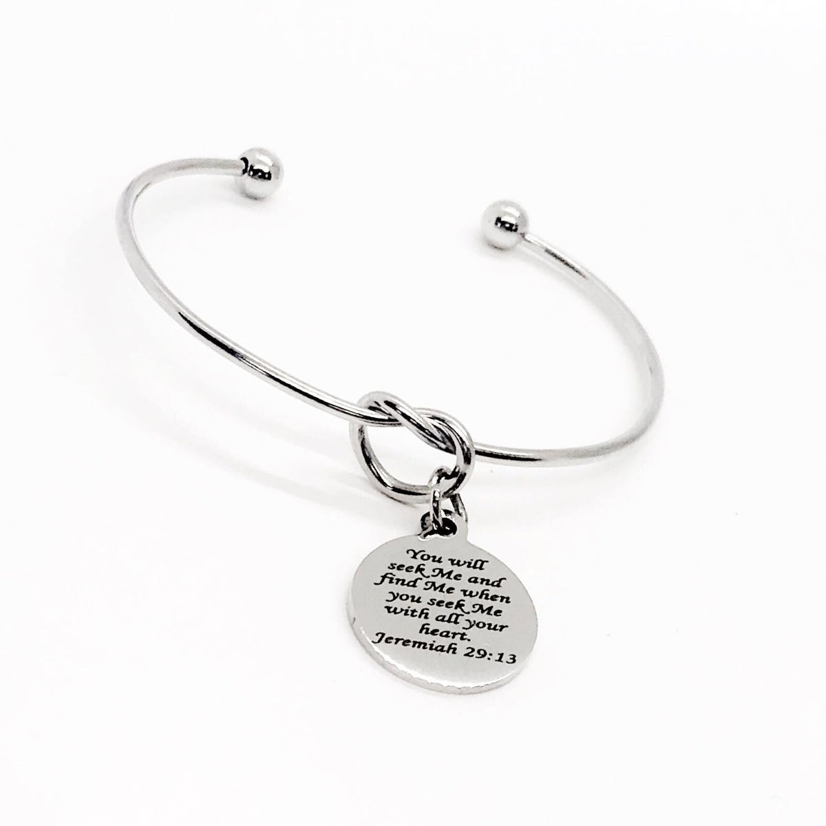 Seek God With All Your Heart Cuff Charm Bracelet, Jeremiah 29 13, Scripture Jewelry, Faith Gift Her, Bible Verse, Wife, Daughter, Christian