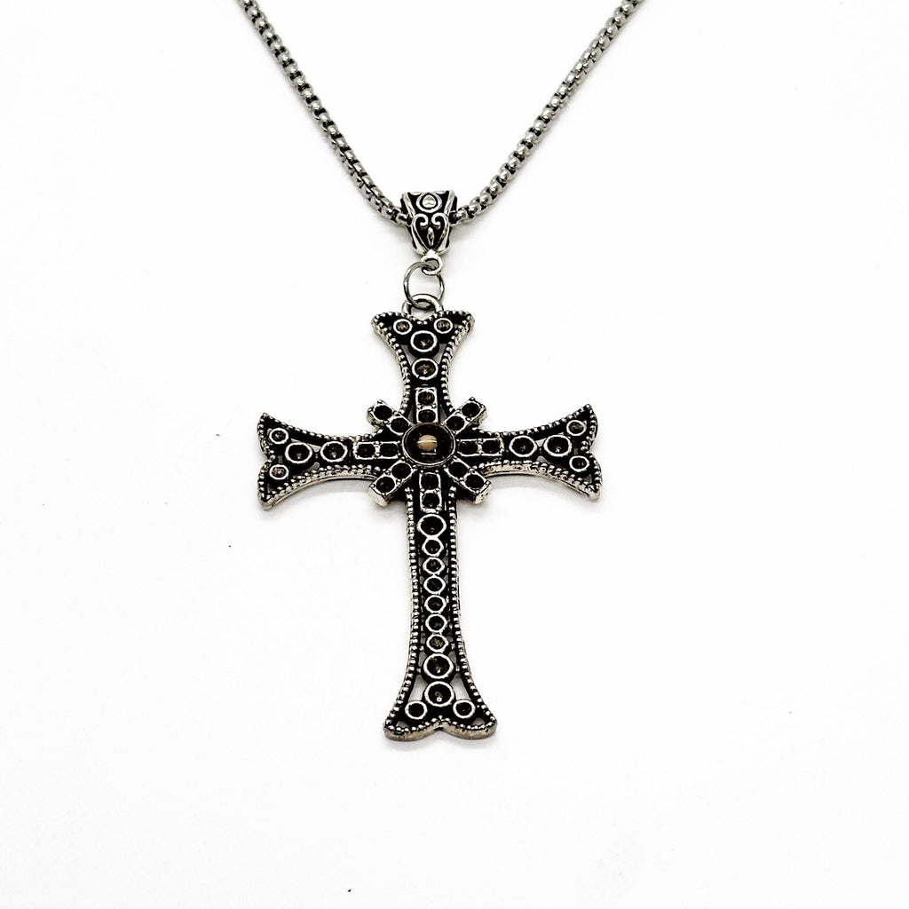 Large Mustard Seed Cross Necklace, Matthew 17 20, Faith Jewelry, Religious Gifts, Mustard Seed Jewelry, Christian, Statement Necklace