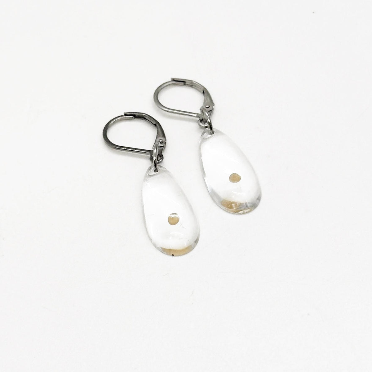 Mustard Seed Teardrop Resin Leverback Earrings,  Mustard Seed Jewelry, Matthew 17 20, Faith Jewelry, Bible Verse Gift, Scripture
