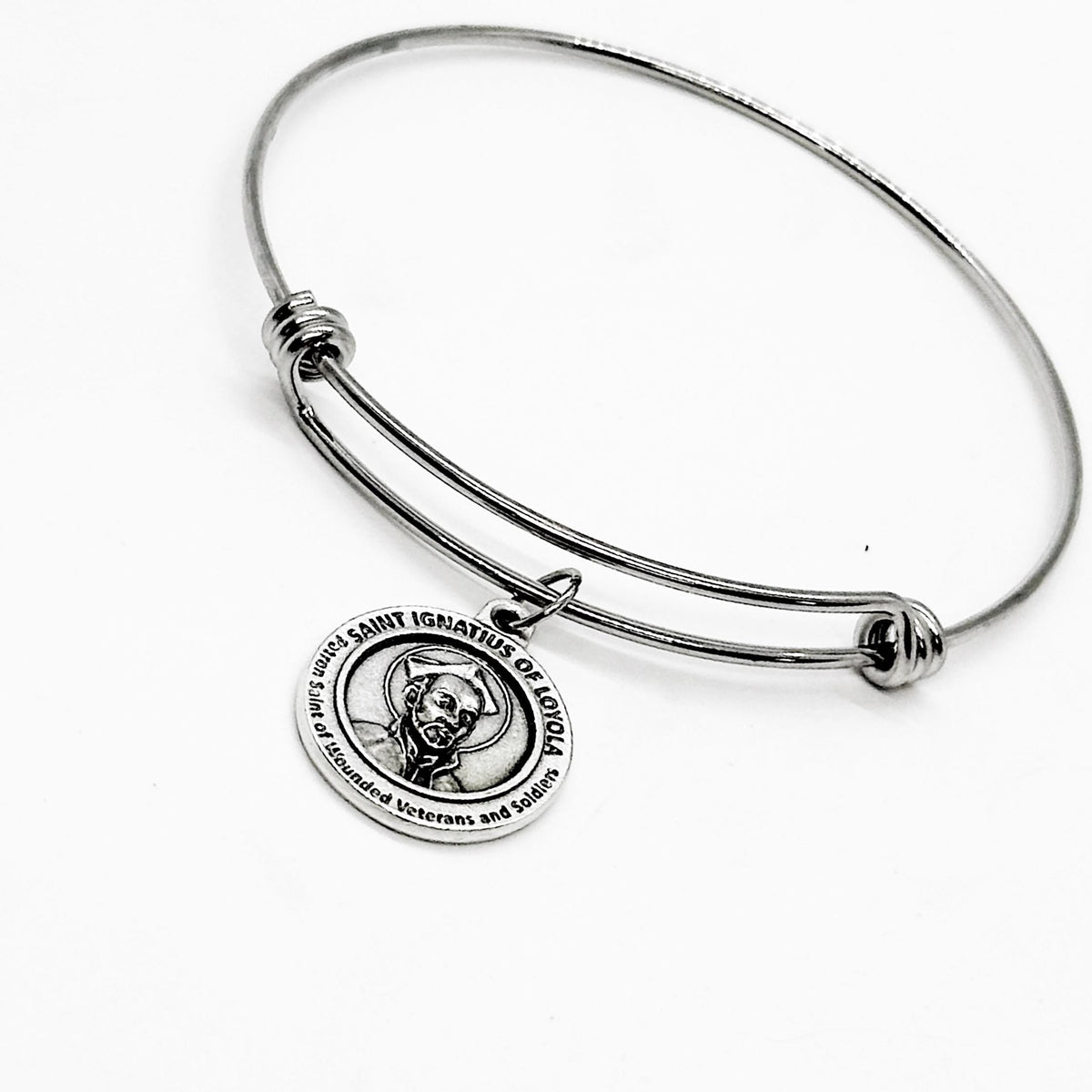 Saint Ignatius of Loyola Charm Bangle Bracelet