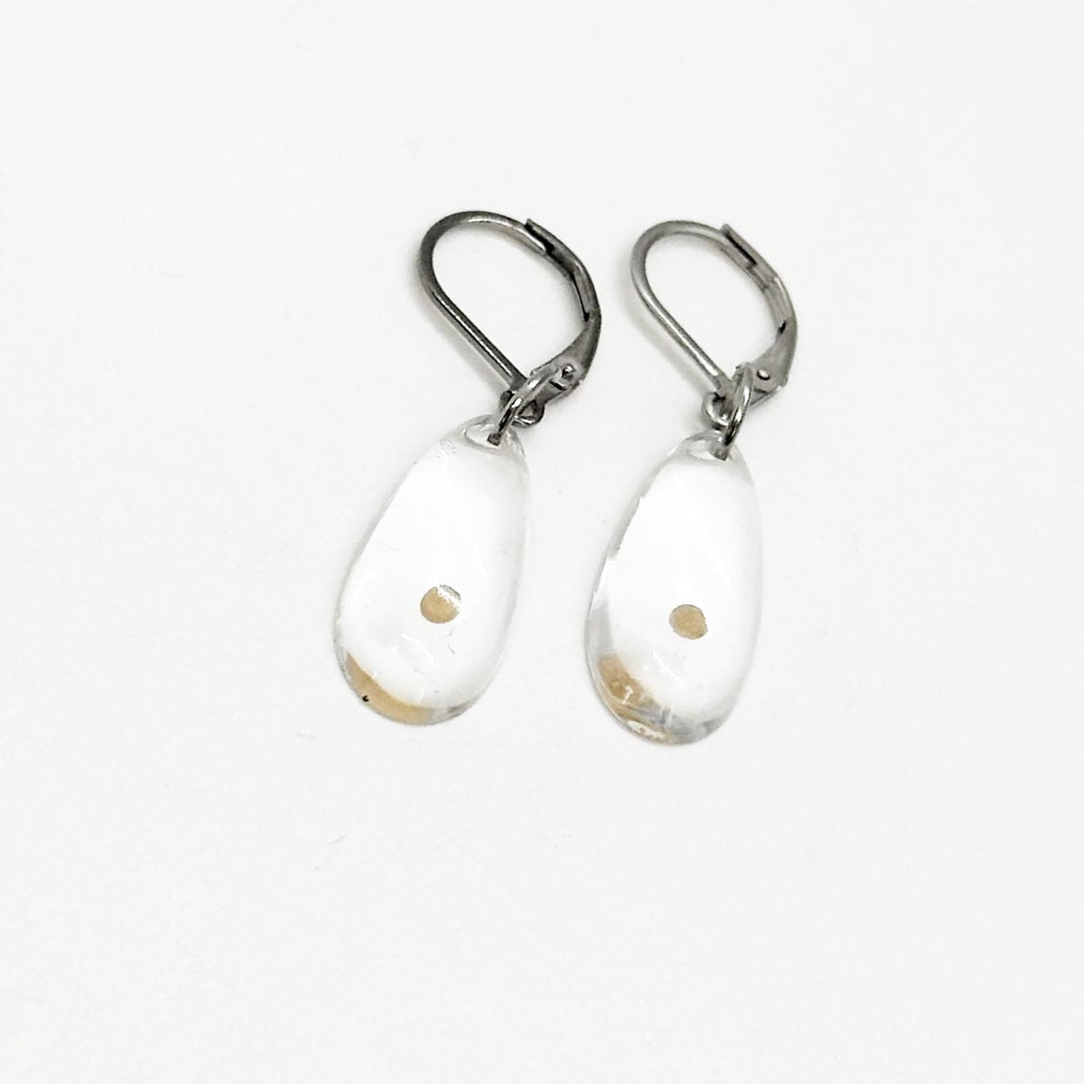 Mustard Seed Teardrop Resin Leverback Earrings,  Mustard Seed Jewelry, Matthew 17 20, Faith Jewelry, Bible Verse Gift, Scripture