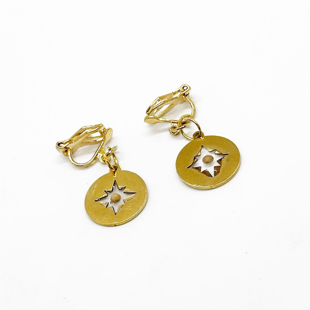Mustard Seed Compass Earrings, Goldtone Mustard Seed Clip On Earrings, Mustard Seed Faith Jewelry, Matthew 17:20 Bible Verse, Scripture