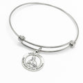Saint Lucy Patron Saint Of Eye Disorders Charm Bangle Bracelet, Eye Disease, Blindness, Sight Issues, Glaucoma, Daughter Gift For Her