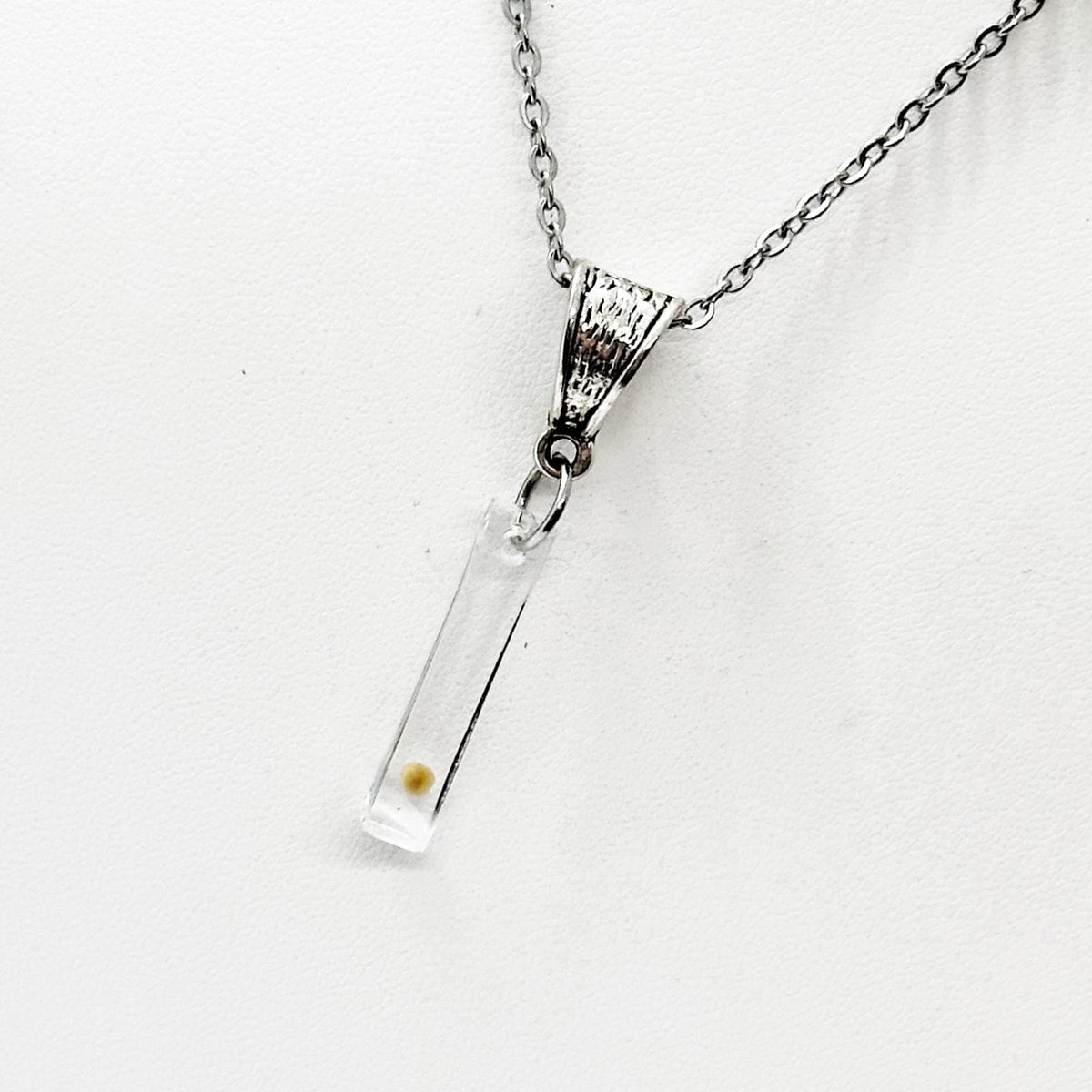 Mustard Seed Faith Necklace Stainless Steel Link Chain Resin Bar Pendant Christian Jewelry Inspired By Matthew 17 20 By JKCE Designs