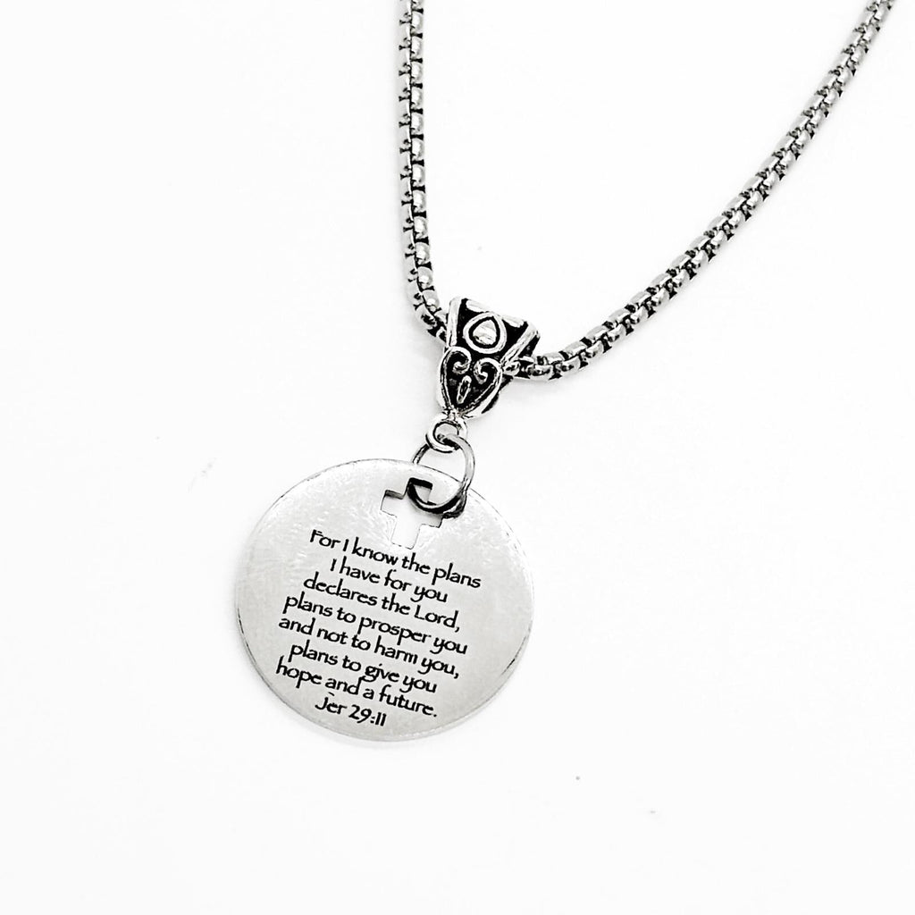 God Has Plans For You Necklace, Jeremiah 29 11, Scripture Jewelry, Hope for A Future, Bible Verse, Daughter Gift, Recovery Gift