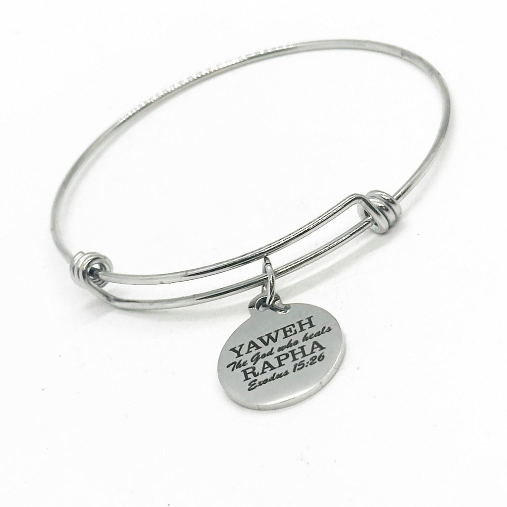 Yaweh Rapha The God Who Heals Charm Bracelet, Exodus 15 26, Scripture Gift, Sickness, Healing, Christian Gift, Faith Jewelry, Bible Verse