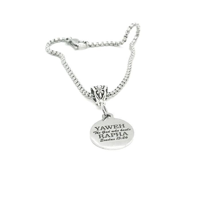 Yaweh Rapha The God Who Heals Charm Bracelet, Exodus 15 26, Scripture Jewelry, Christian Jewelry, Prayer Group, Sickness, Healing Prayers