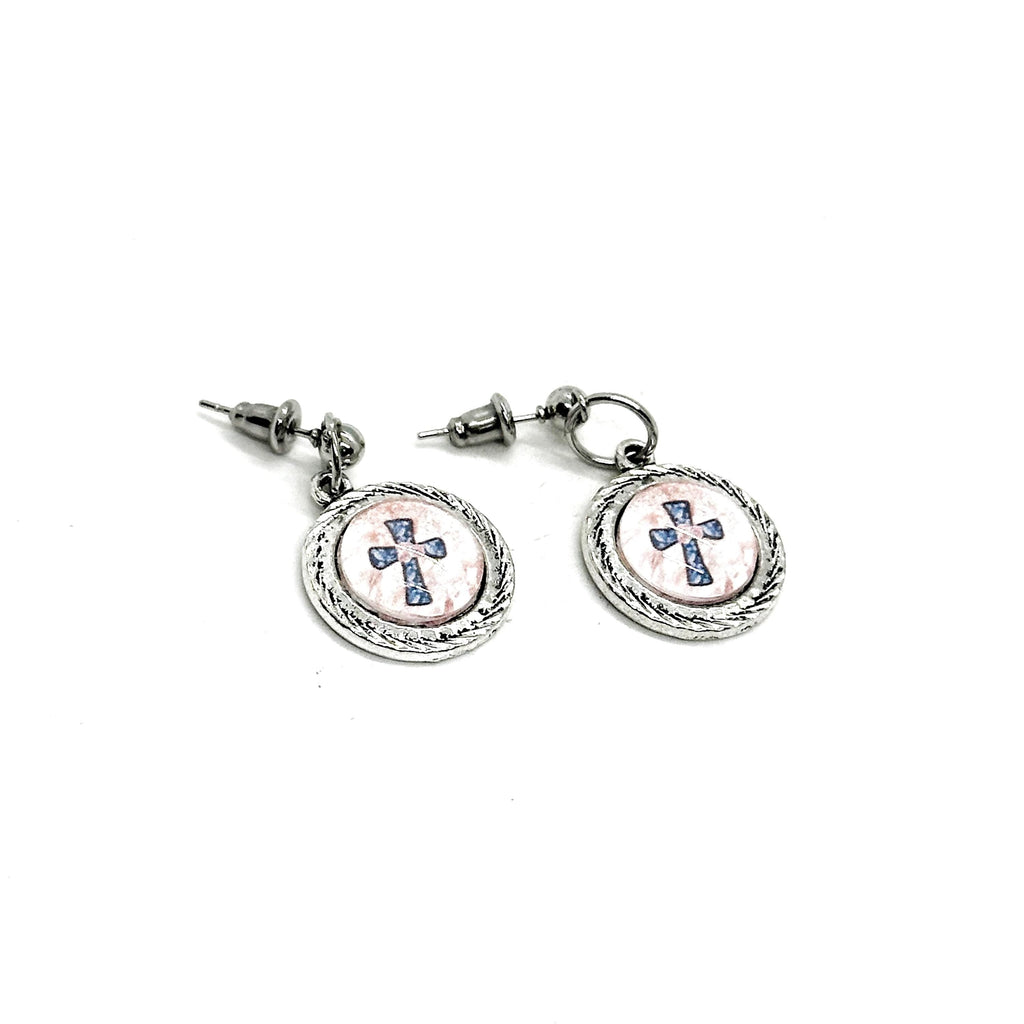 Cross Charm Earrings, Believer Gift, Christian Faith Jewelry, Bible Study, Prayer Partner, Daughter Gift, Granddaughter, Baptism Gifts