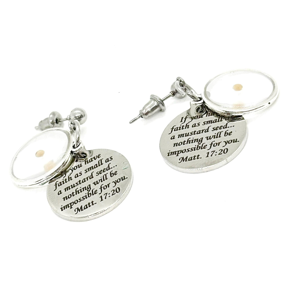 Mustard Seed Verse Earrings, Mustard Seed Jewelry, Matthew 17 20, Mustard Seed Faith Jewelry, Scripture Gifts, Faith, Believer, Christian