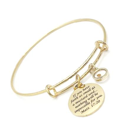 Mustard Seed Goldtone Scripture Bracelet, Matthew 17 20, Mustard Seed Jewelry, Christian Jewelry, Mustard Seed Faith Jewelry Gift For Her