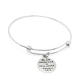 Be Not Conformed To This World Romans 12 2 Stainless Steel Bracelet Adjustable Christian Bangle With 19mm Scripture Charm Faith Gift