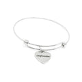 Stainless Steel Confirmation Bracelet, Heart Charm Jewelry Religious Gift Faith Jewelry Confirmation Day Keepsake Inspirational Bangle