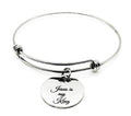 Jesus Is My King Bracelet Stainless Steel Engraved Faith Bangle With Cross Cut Out Christian Jewelry Gift For Women Religious Accessory