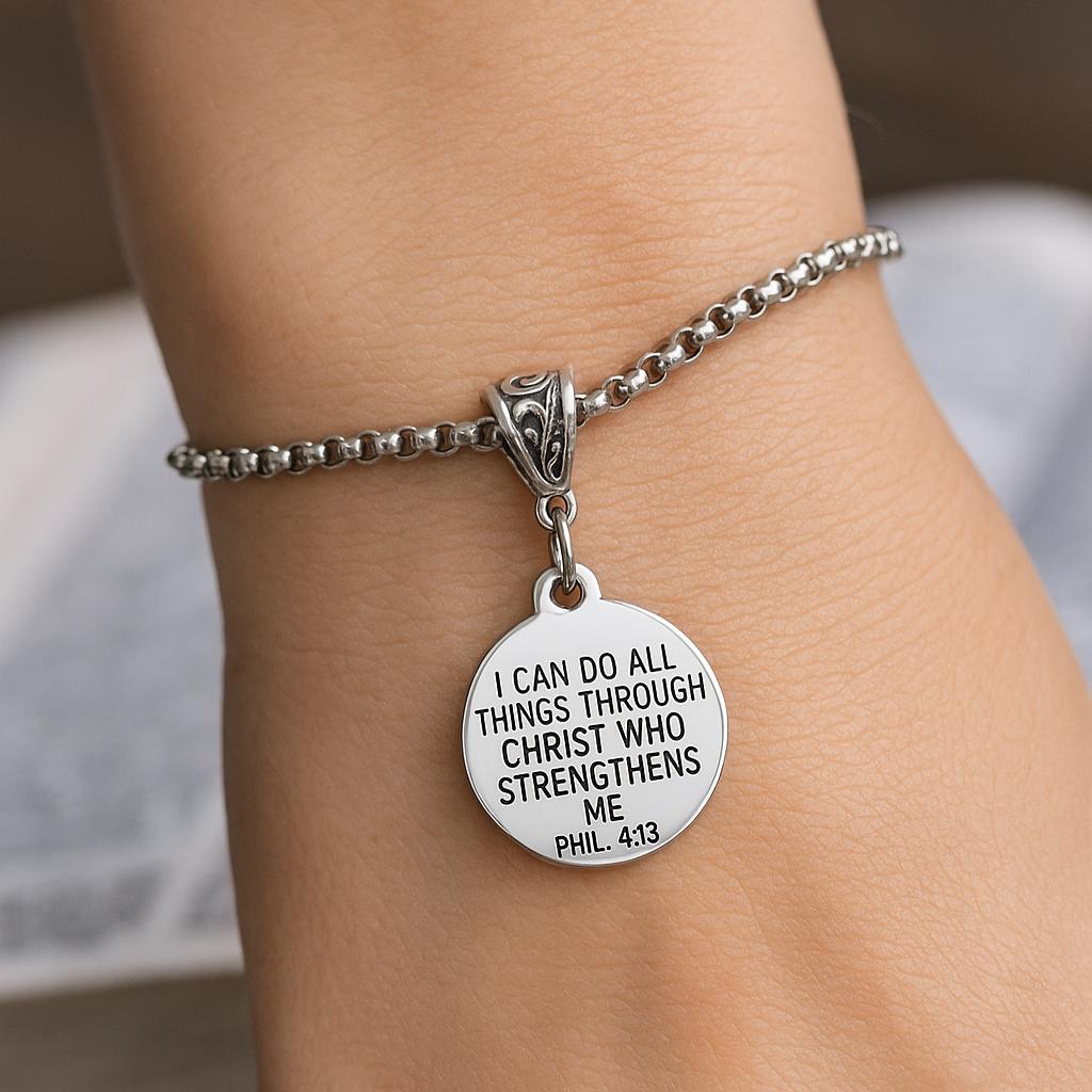 Inspirational Bible Verse Bracelet I Can Do All Things Through Christ Philippians 4 13