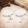 Saint Giles Patron Saint Of The Disabled Bracelet Catholic Faith Jewelry Disability Awareness Gift Silver Bangle From JKCE Designs