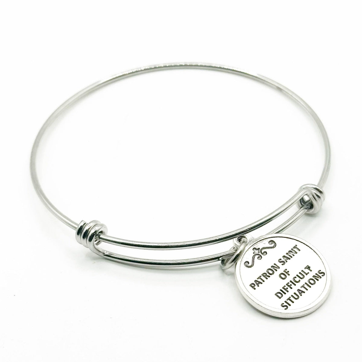 Saint Jude Patron Saint Of Difficult Situations Bracelet Catholic Faith Jewelry Adjustable Bangle Encouragement Religious Gift