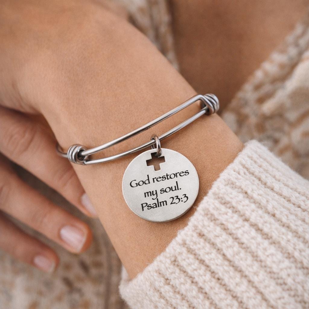 Psalm 23 Bracelet — God Restores My Soul Scripture Bracelet