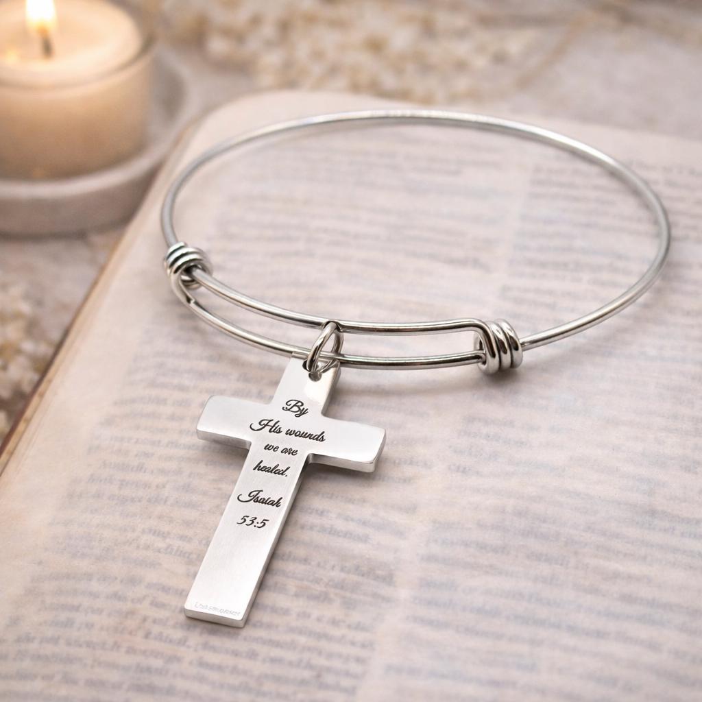 Isaiah 53:5 Bracelet — By His Wounds We Are Healed Scripture Bracelet