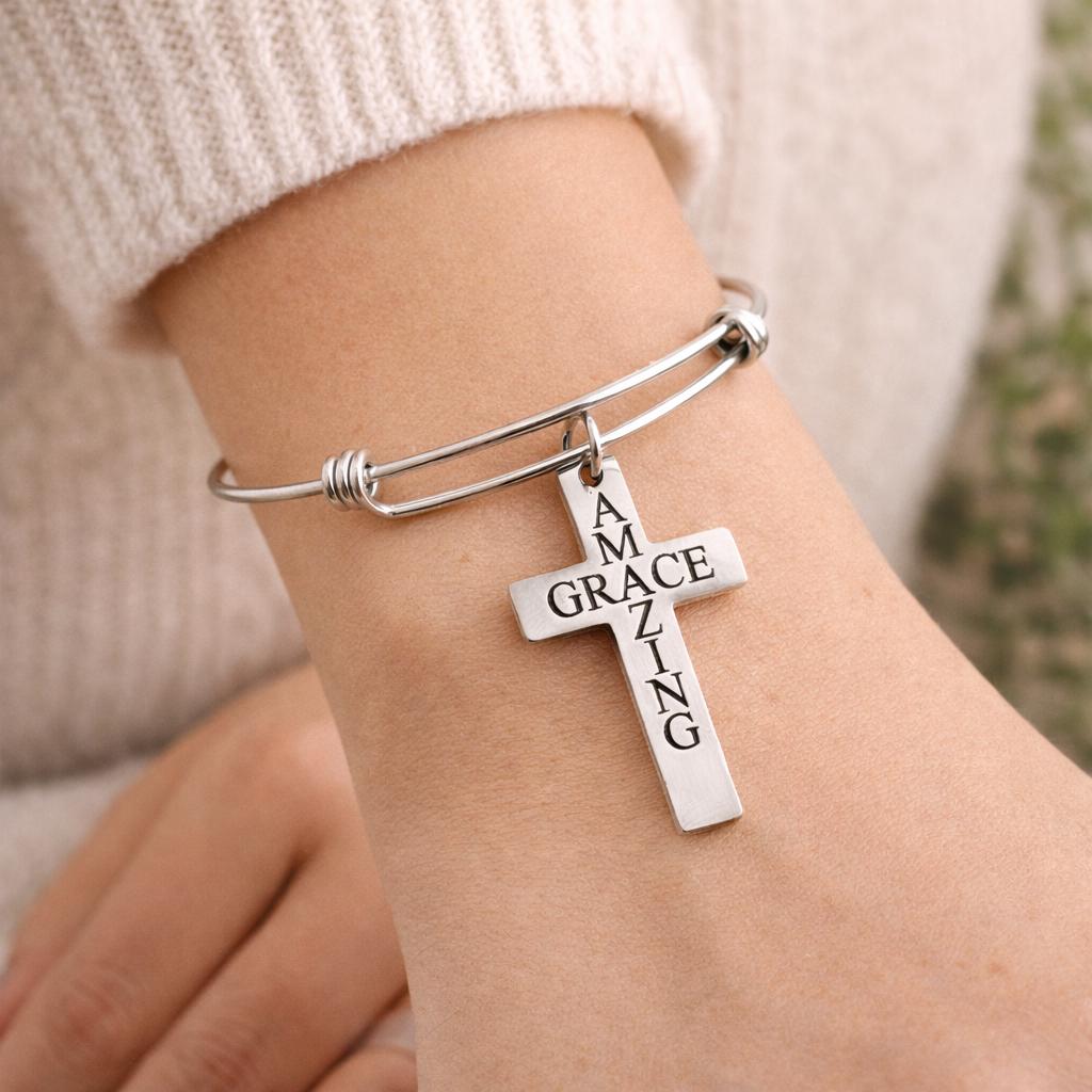 Amazing Grace Cross Bracelet Bangle