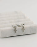 Lila Cross Hoop Earrings - silver plated