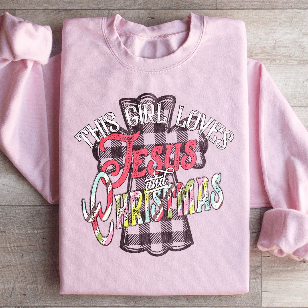 This Girl Loves Jesus & Christmas Sweatshirt